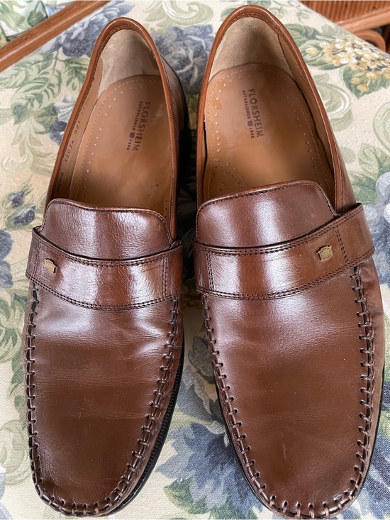 Nice Florsheim Taupe Brown Leather Whipstitch Slip-On Loafers/Shoes, Sz 11.5D! ? main image 3
